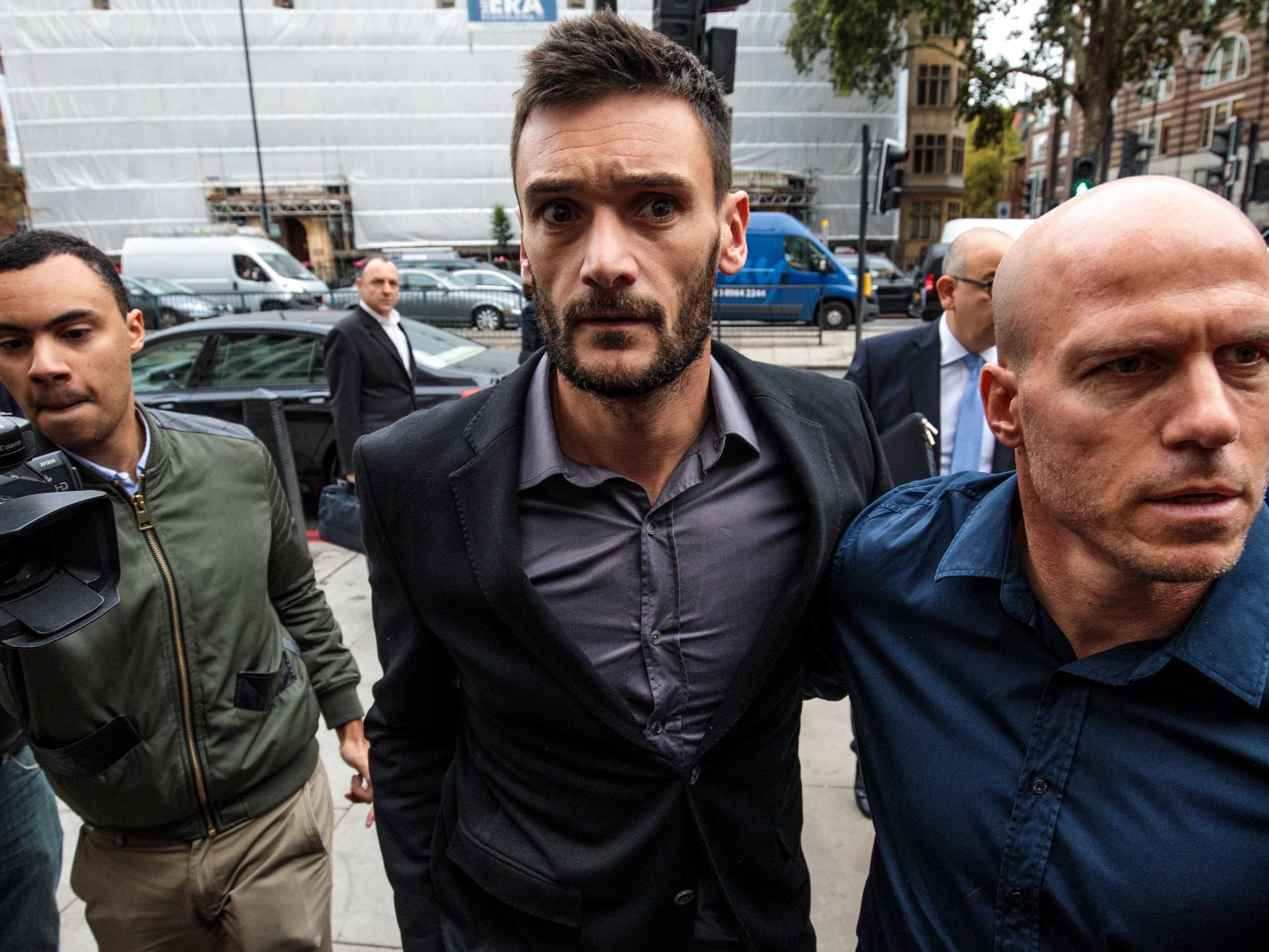 Hugo Lloris arrives at Westminster Magistrates' Court