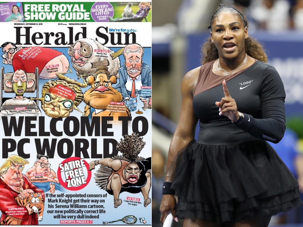 Serena Williams: Herald Sun reprints 'racist' cartoon in front-page attack  on 'political correctness' | The Independent | The Independent