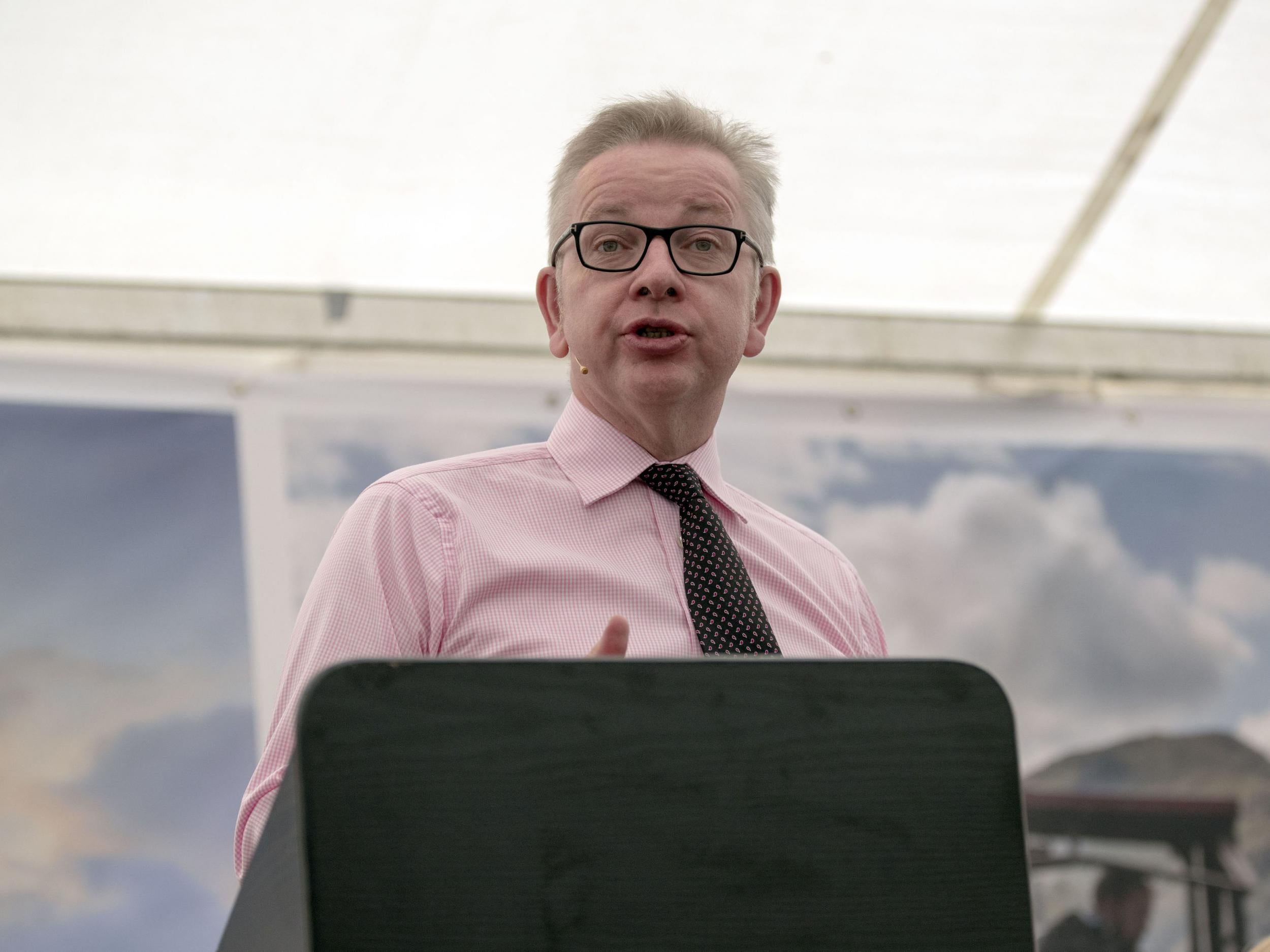 Environment Secretary Michael Gove speaking in the National Trust Theatre on the opening day of BBC Countryfile Live at Blenheim Palace near Woodstock, Oxfordshire