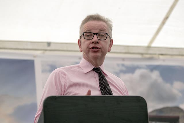 Environment Secretary Michael Gove speaking in the National Trust Theatre on the opening day of BBC Countryfile Live at Blenheim Palace near Woodstock, Oxfordshire