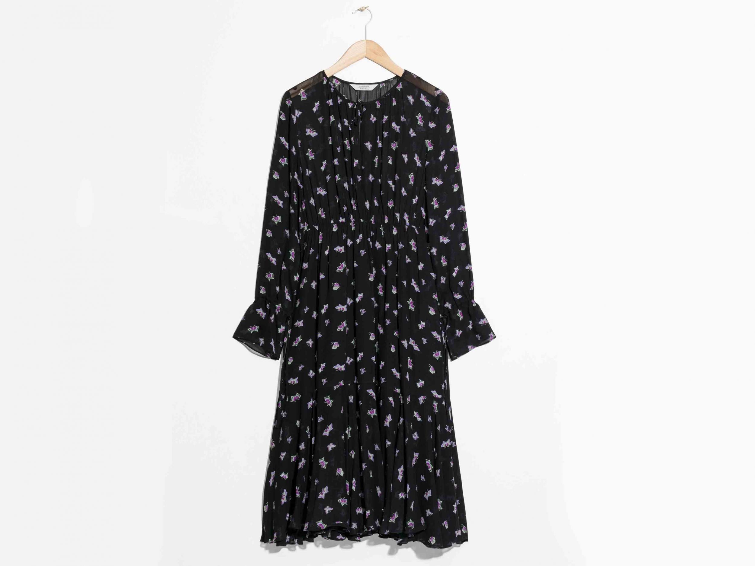 Printed Midi Tie Neck Dress, £89, &amp; Other Stories