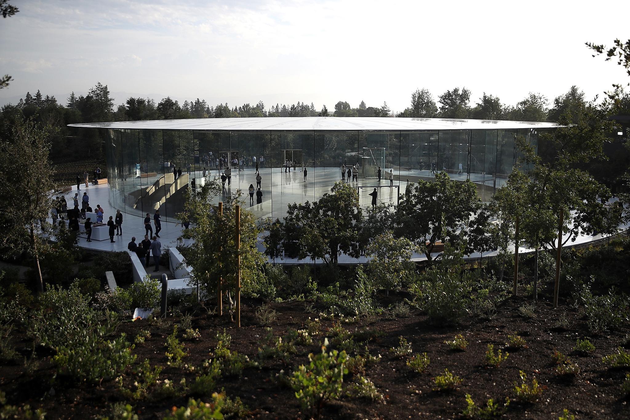 A view of the Steve Jobs Theatre at Apple Park on September 12, 2017 in Cupertino, California