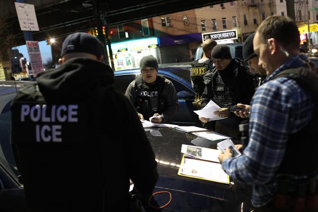 US Immigration and Customs Enforcement (ICE), officers prepare for morning operations to arrest undocumented immigrants in New York City