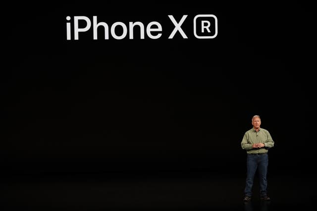 Philip W. Schiller, Senior Vice President, Worldwide Marketing of Apple, speaks about the the new Apple iPhone XR at an Apple Inc product launch event at the Steve Jobs Theater in Cupertino, California