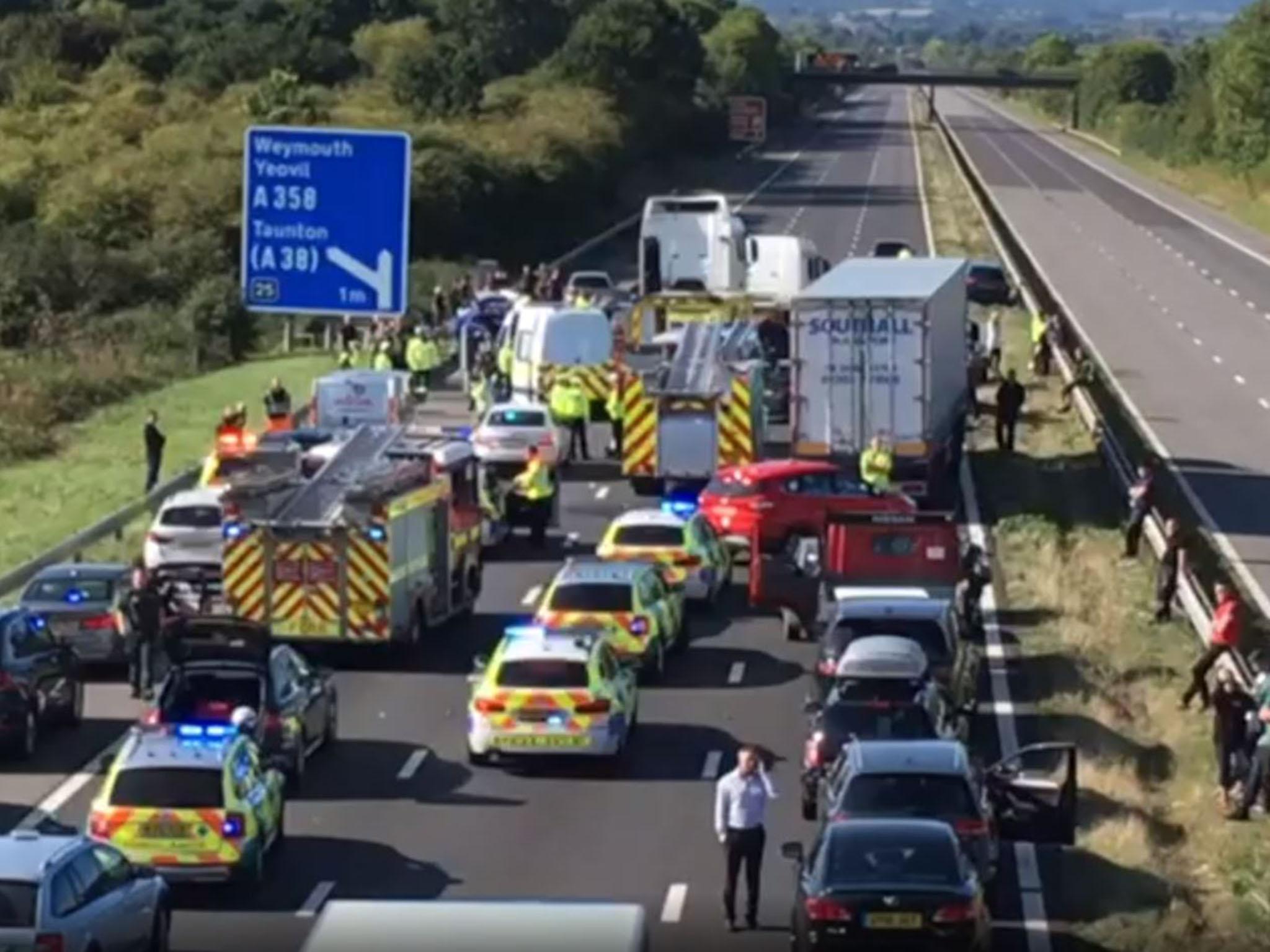 M5 Crash Motorway Closed After Two Killed And Four Injured As Lorry   M5 Crash 