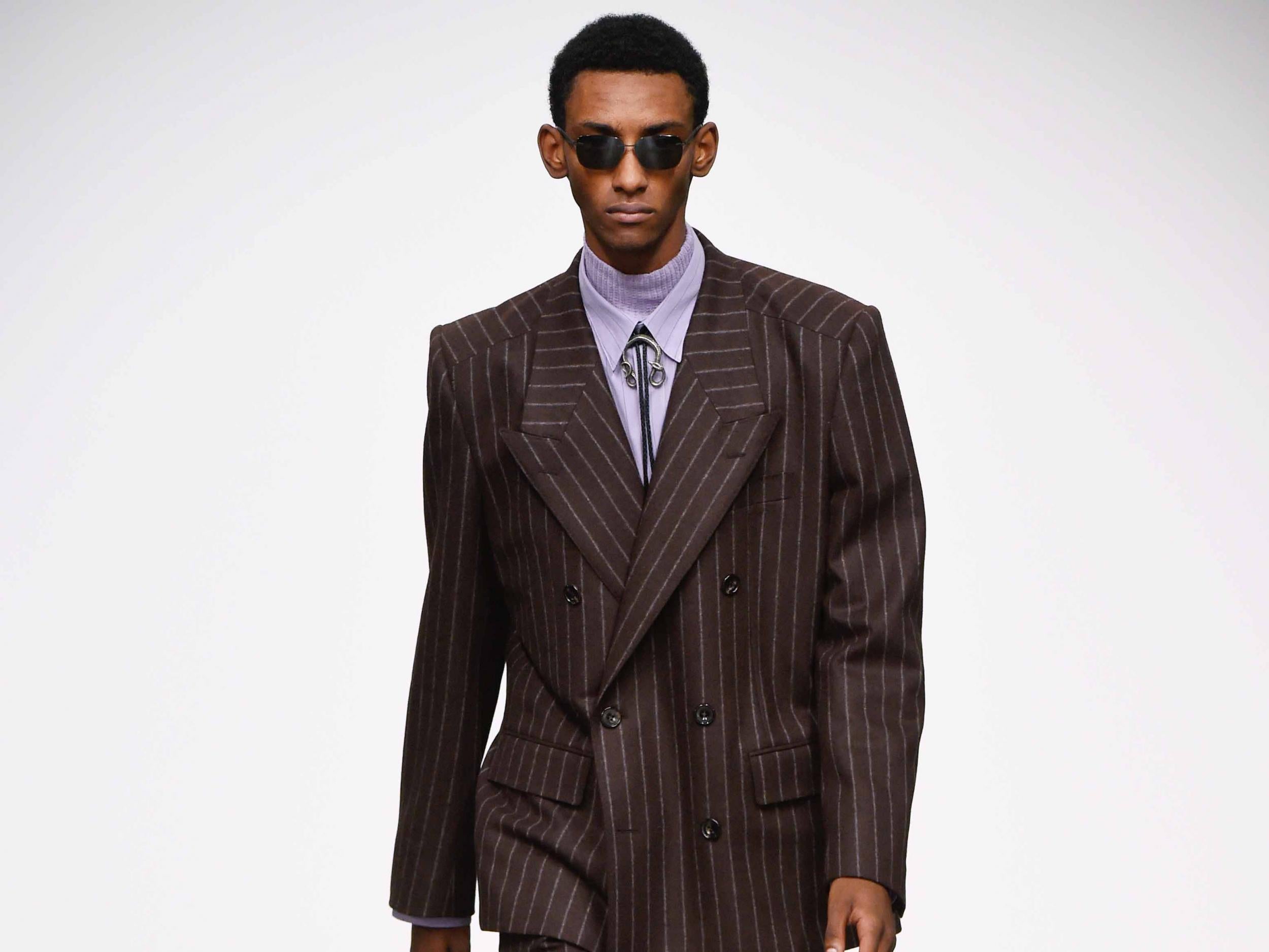 The classic pinstripe suit is making a comeback