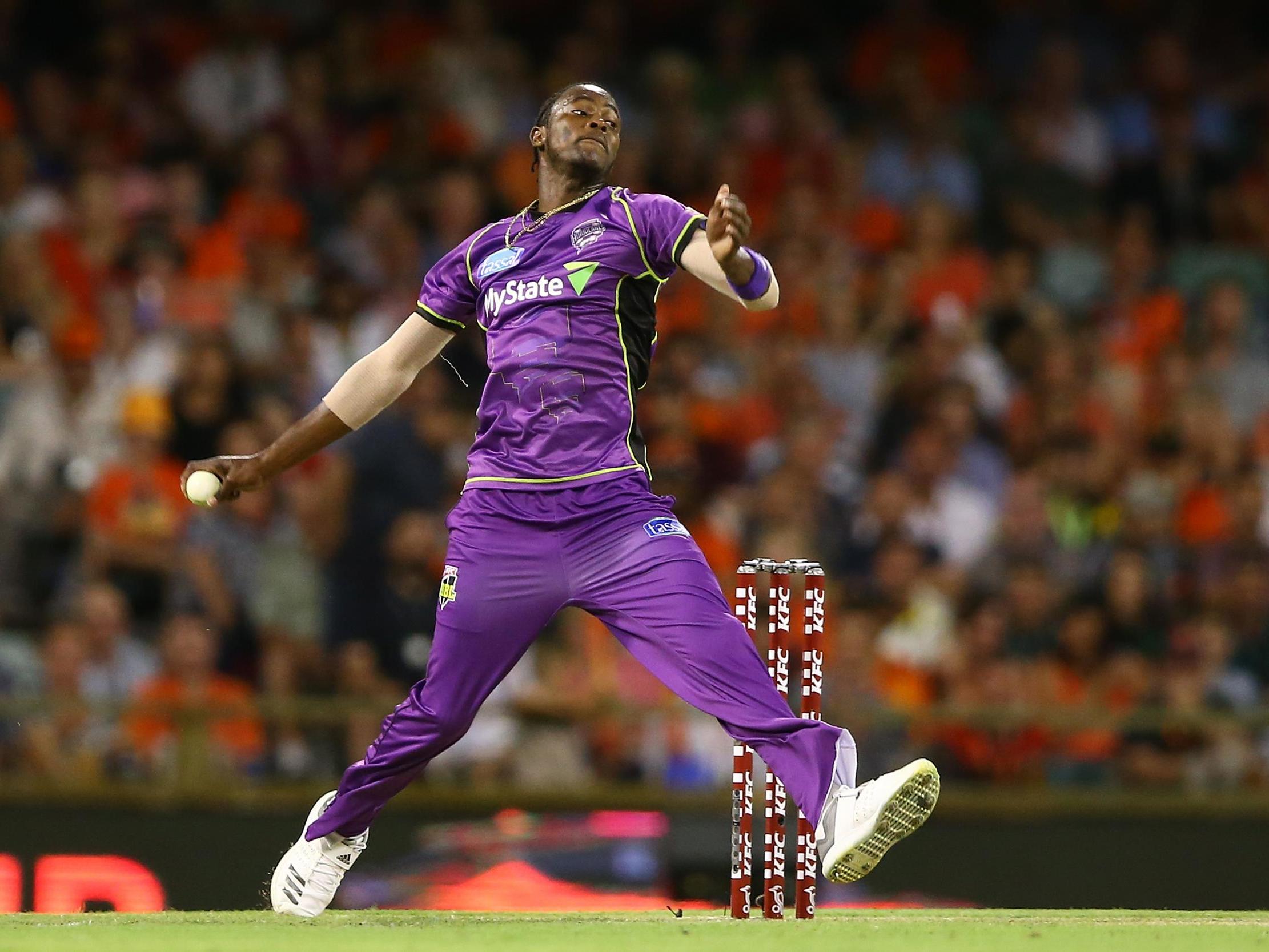 Jofra Archer in action for the Hurricanes earlier this year