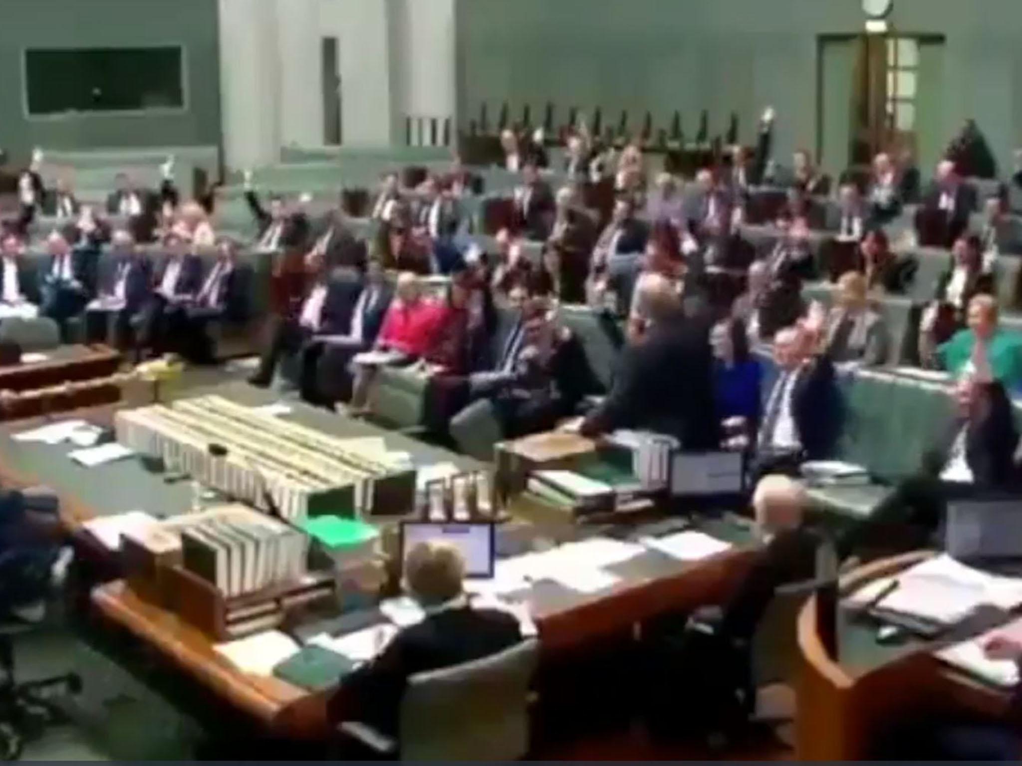 An image from the video posted by Scott Morrison