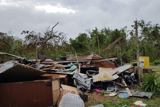 The home of a single mother with three children was destroyed by Typhoon Mangkhut in Guam