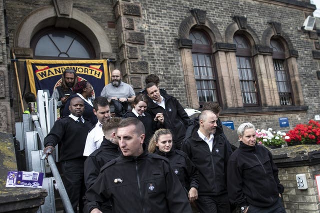 Staff strike at Wandsworth Prison London on 14 September