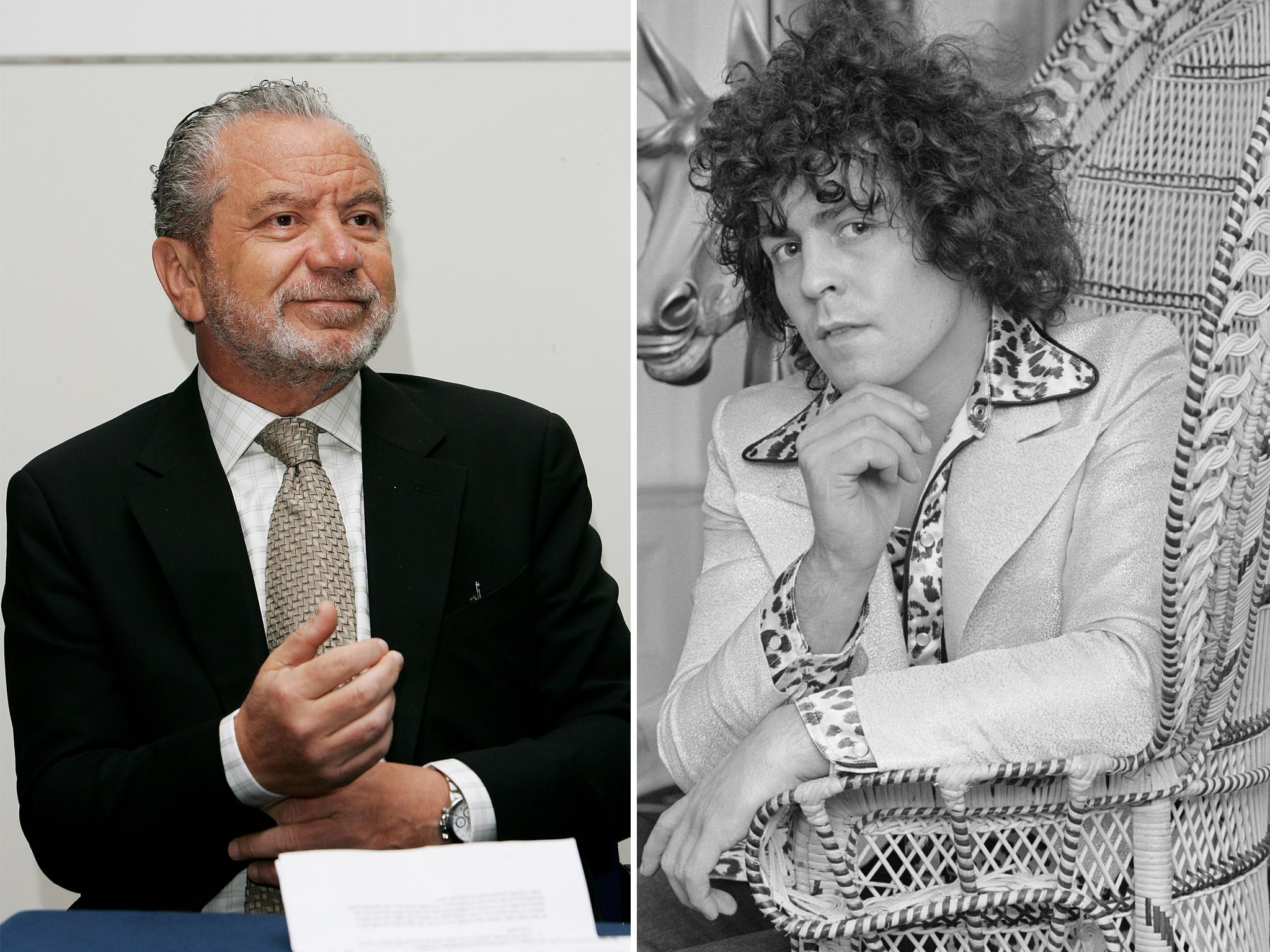 Lord Sugar and the late Marc Bolan went to the same school, though their lives diverged somewhat thereafter
