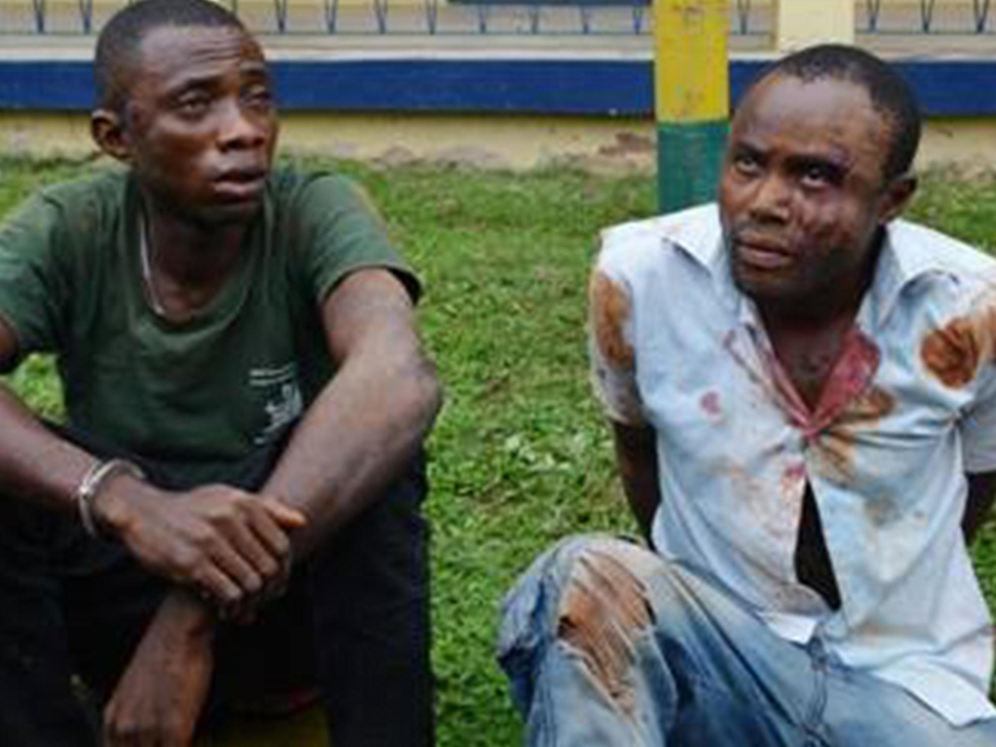 Suspects Chukwudi Chukwu and Ibeh Bethel Lazarus were paraded before the media by police