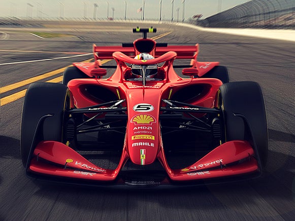 The Concept 3 design revealed a swoopy machine with simplified wings and an aggressive stance on new the 18-inch wheels (Formula 1)