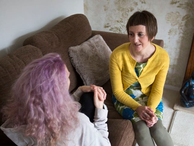 Rachel Bannister has a chat with her daughter