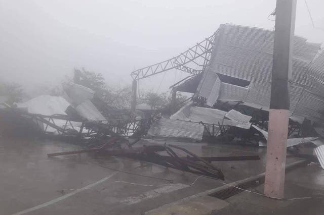 A damaged building in Laoag as Typhoon Mangkhut hits the Philippines