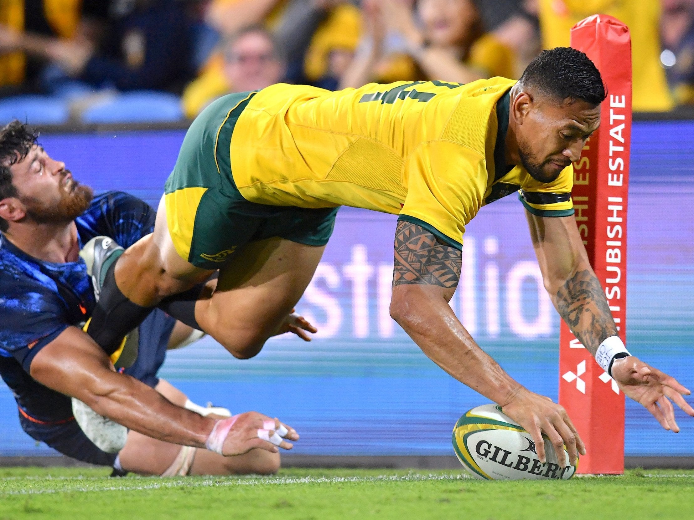 Folau and Foley are among 10 members of the Australian party suffering from sickness