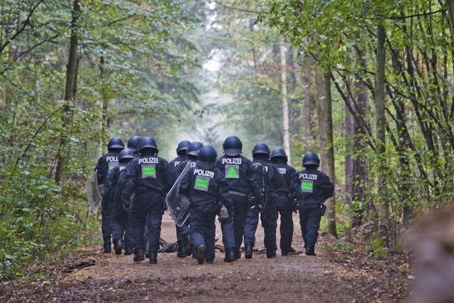 Police began to clear the protesters from the trees after the state government of North Rhine-Westphalia declared that the tree houses violated local fire codes