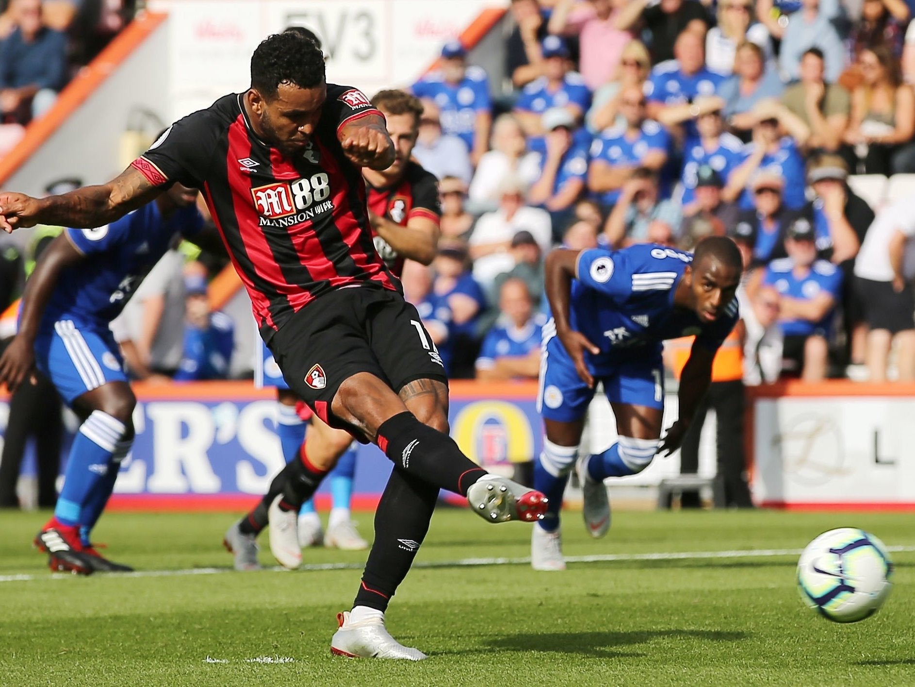 Josh King scores Bournemouth's third from the penalty spot