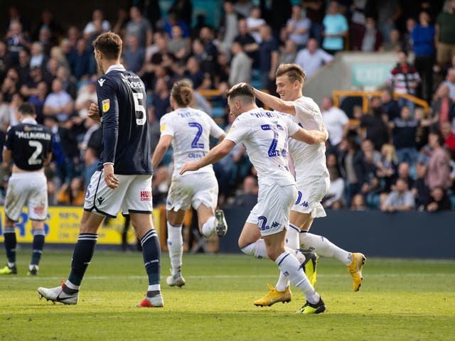 Jack Harrison celebrates after dragging Leeds level with Millwall late on