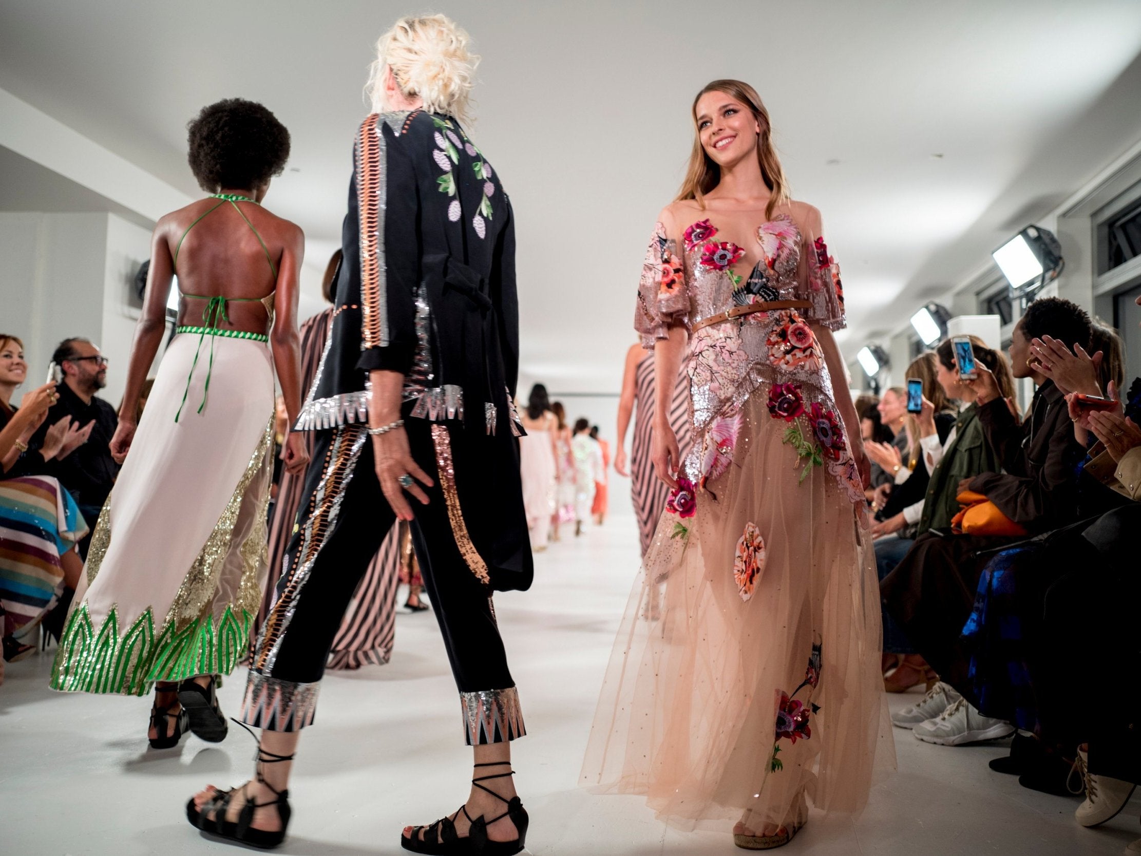 Models present creations by Temperley London