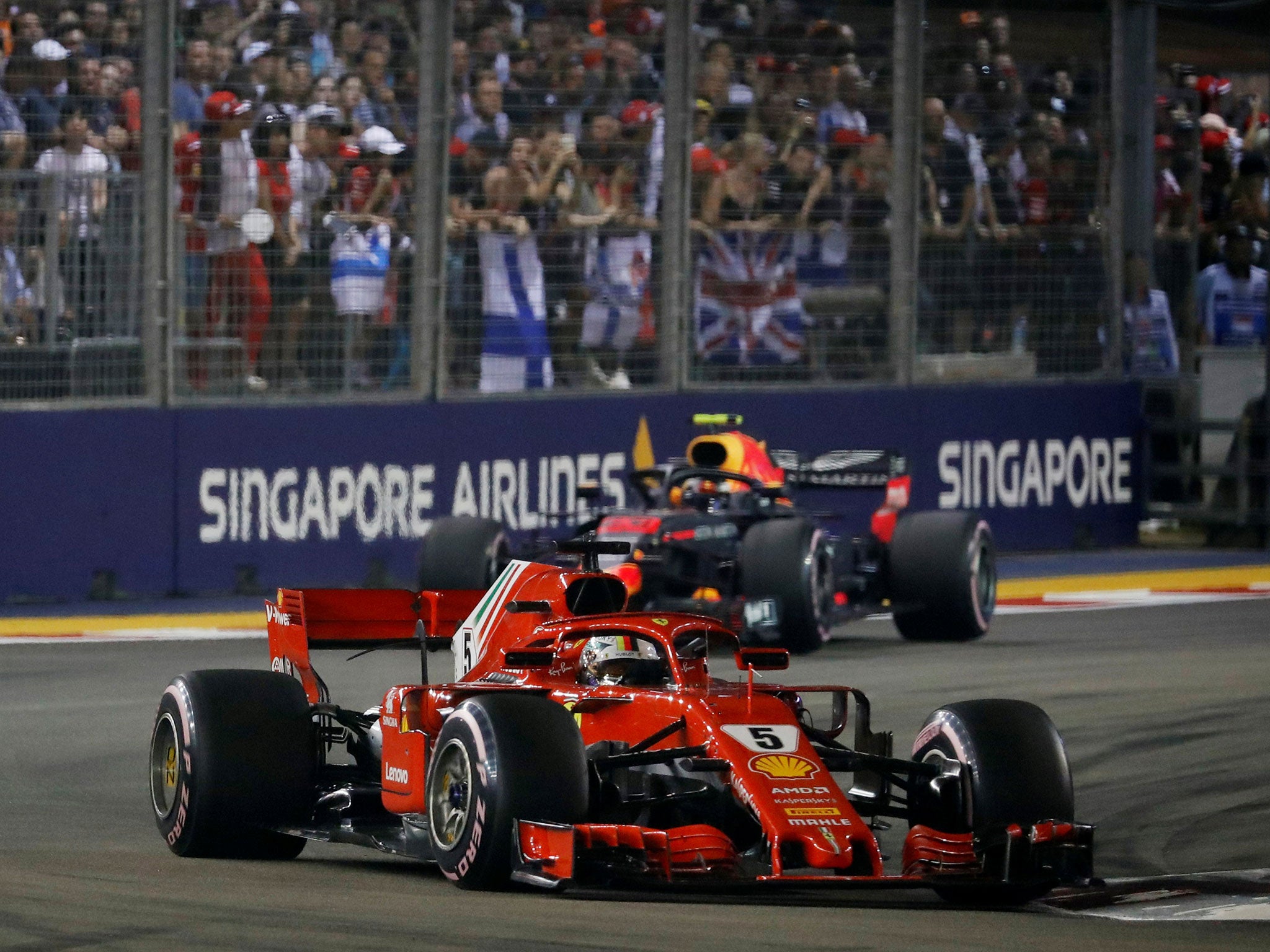 Vettel had no answer to Hamilton and was also passed by Verstappen