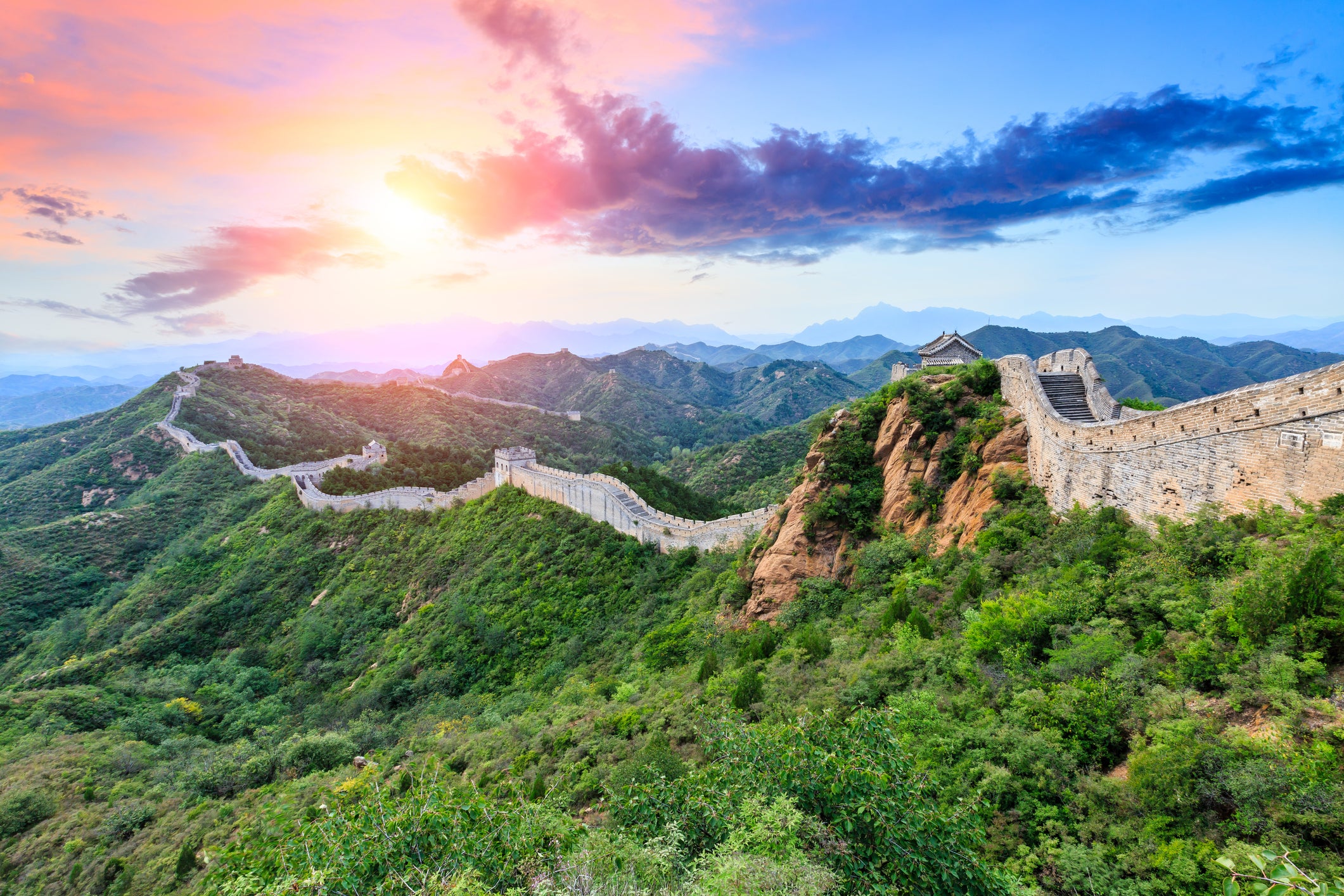 The Jinshanling section of the Great Wall of China, which was voted one of the seven new wonders of the world
