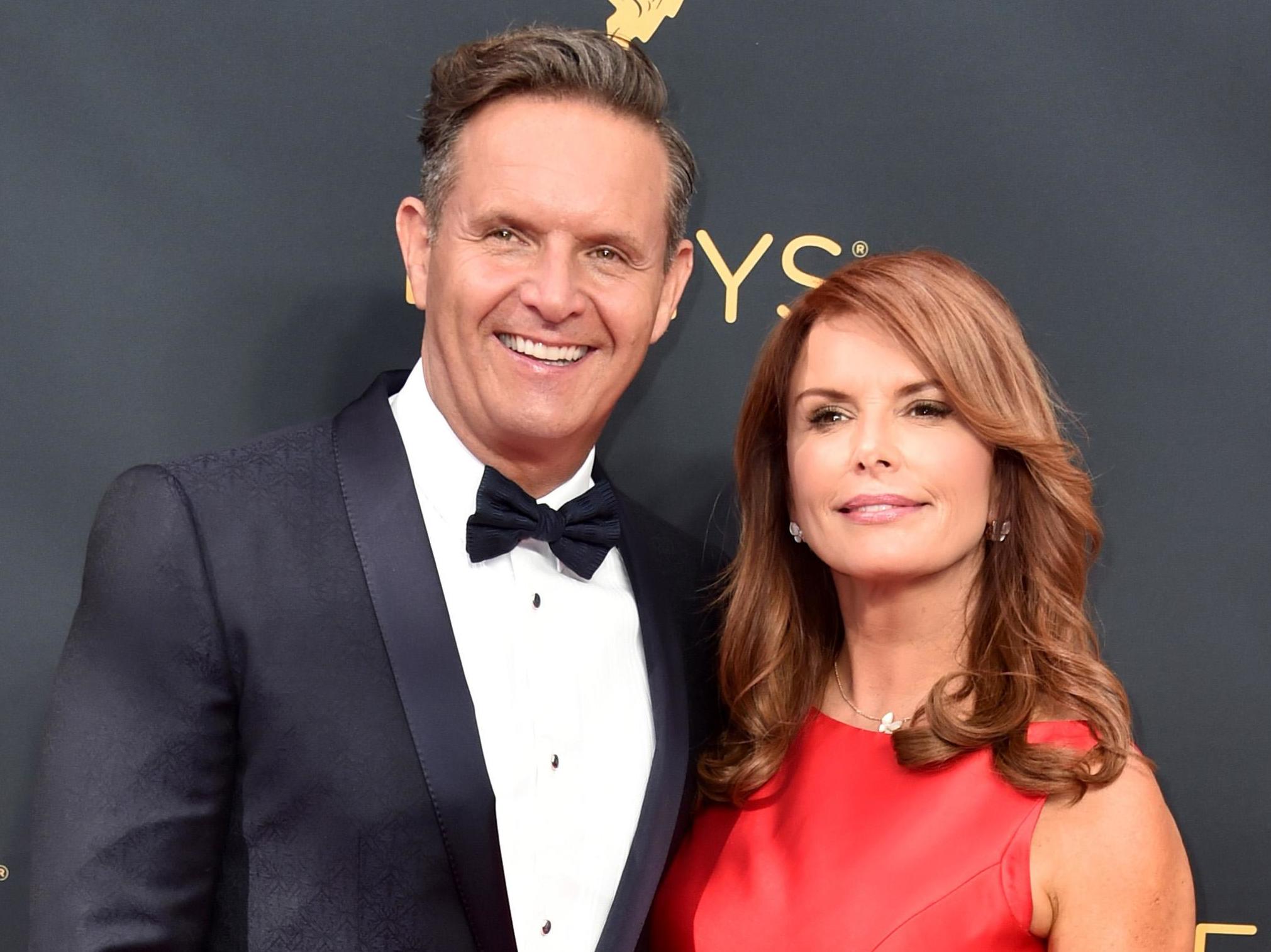 Mark Burnett and his wife Roma Downey at the 2016 Emmy Awards