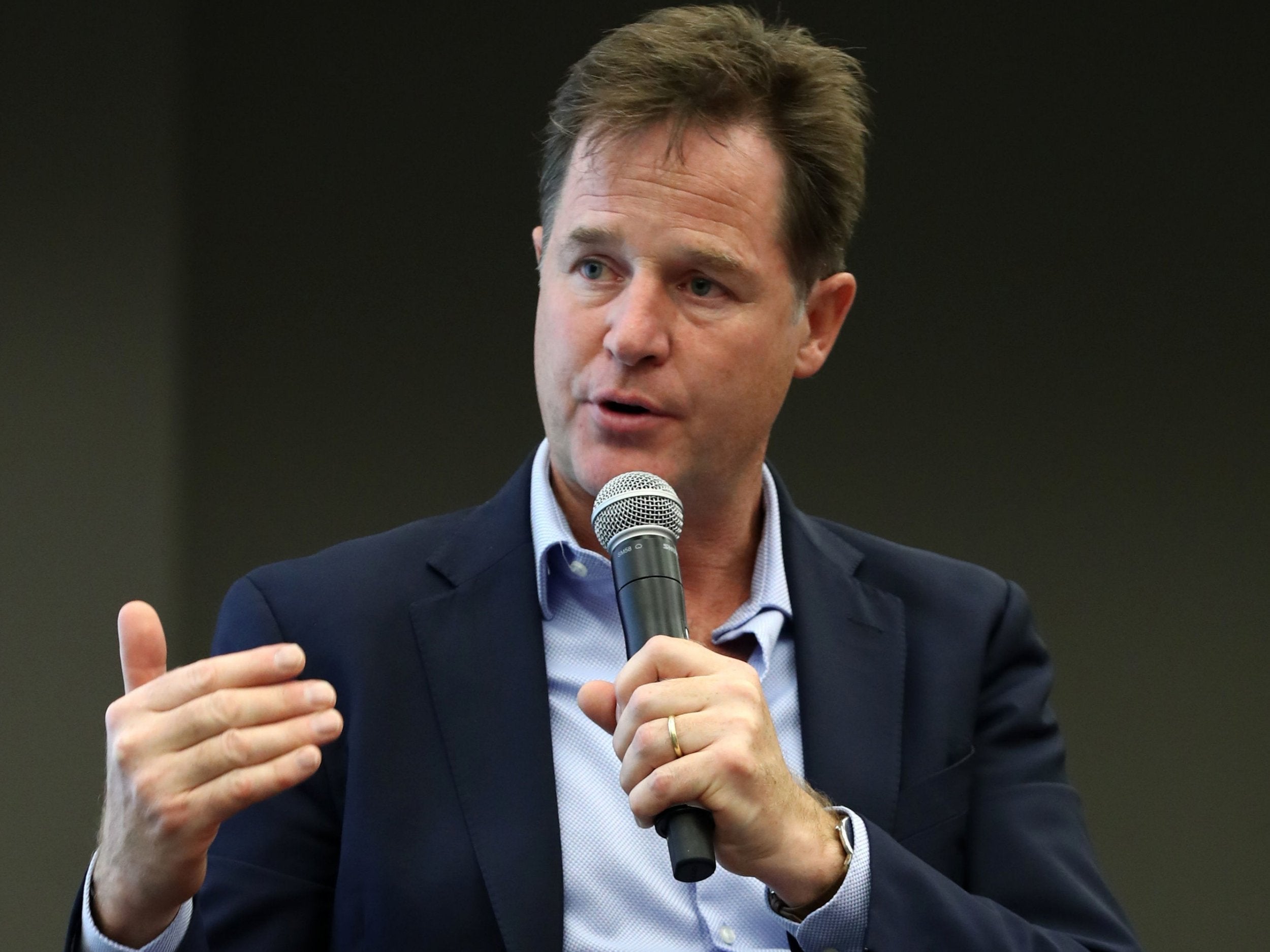Sir Nick Clegg at a fringe event during the Liberal Democrats' annual conference in Brighton