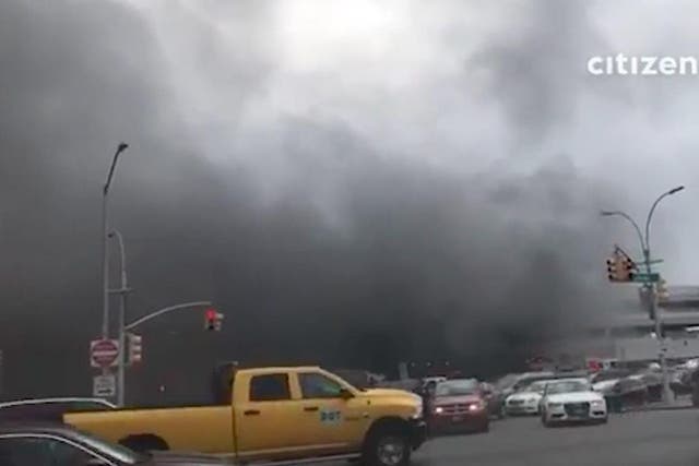 Local residents in Brooklyn, New York used the Citizen app to live stream a massive fire erupting nearby the Kings Plaza Centre 17 September 2018