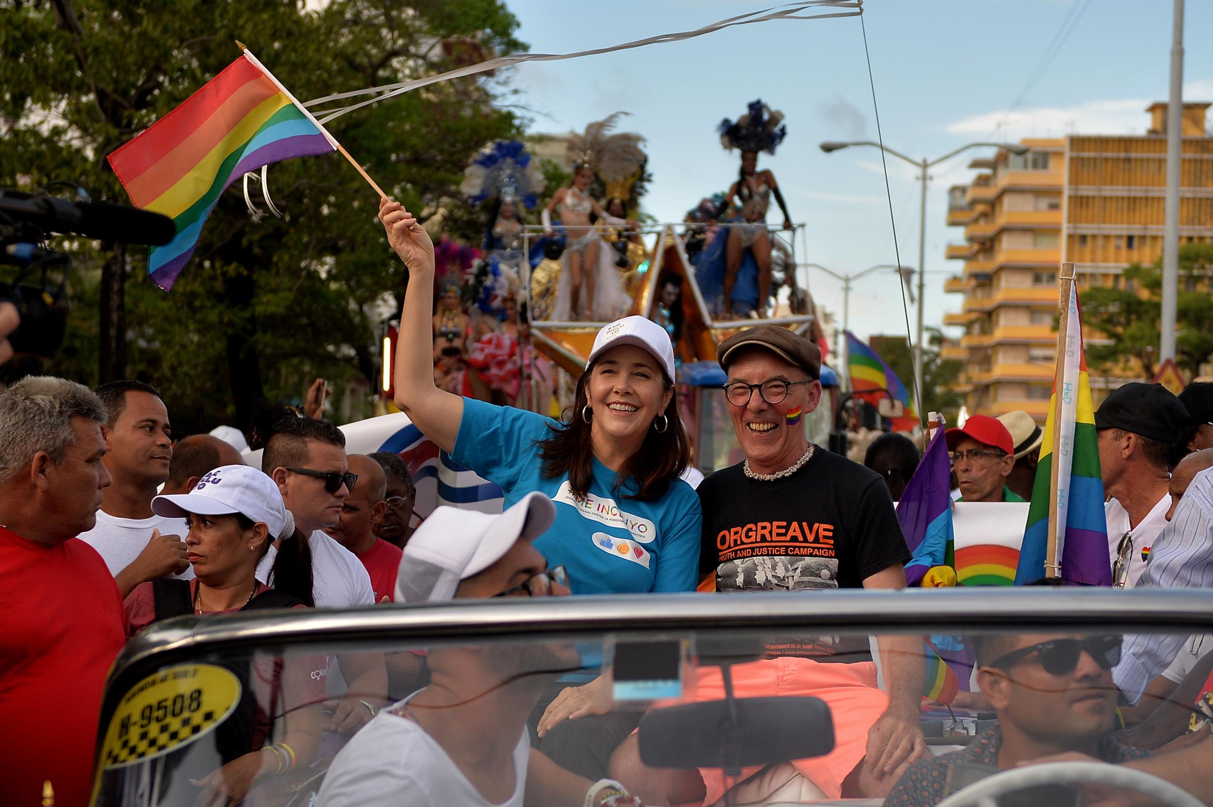 Mariela Castro participates in the gay pride parade during the celebration of the day against homophobia and transphobia in Havana