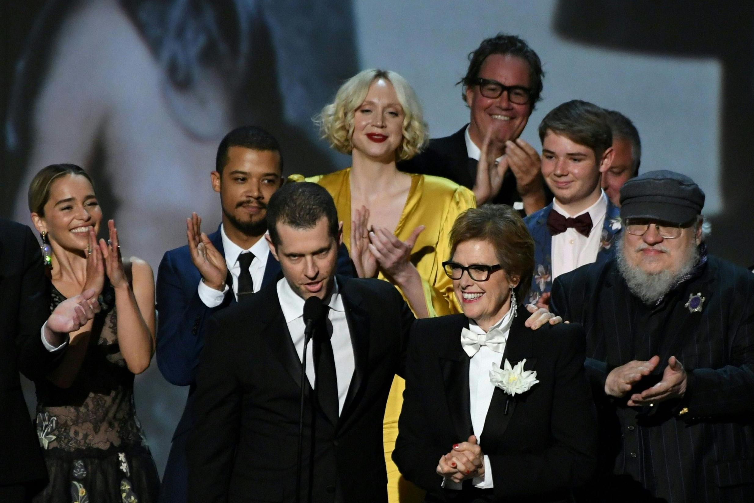 The cast of ‘Game of Thrones’ accept the award Outstanding Drama series