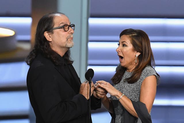 Glenn Weiss proposes marriage to Jan Svendsen on stage at the Emmys