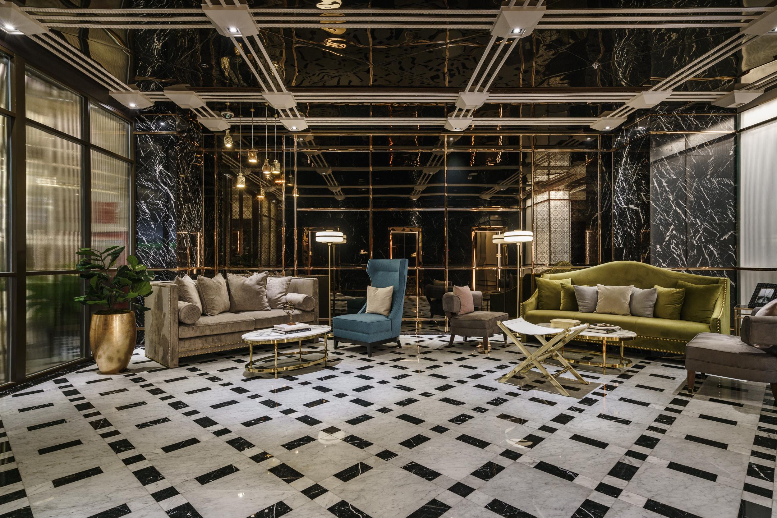 The opulent lobby at Akyra Thonglor