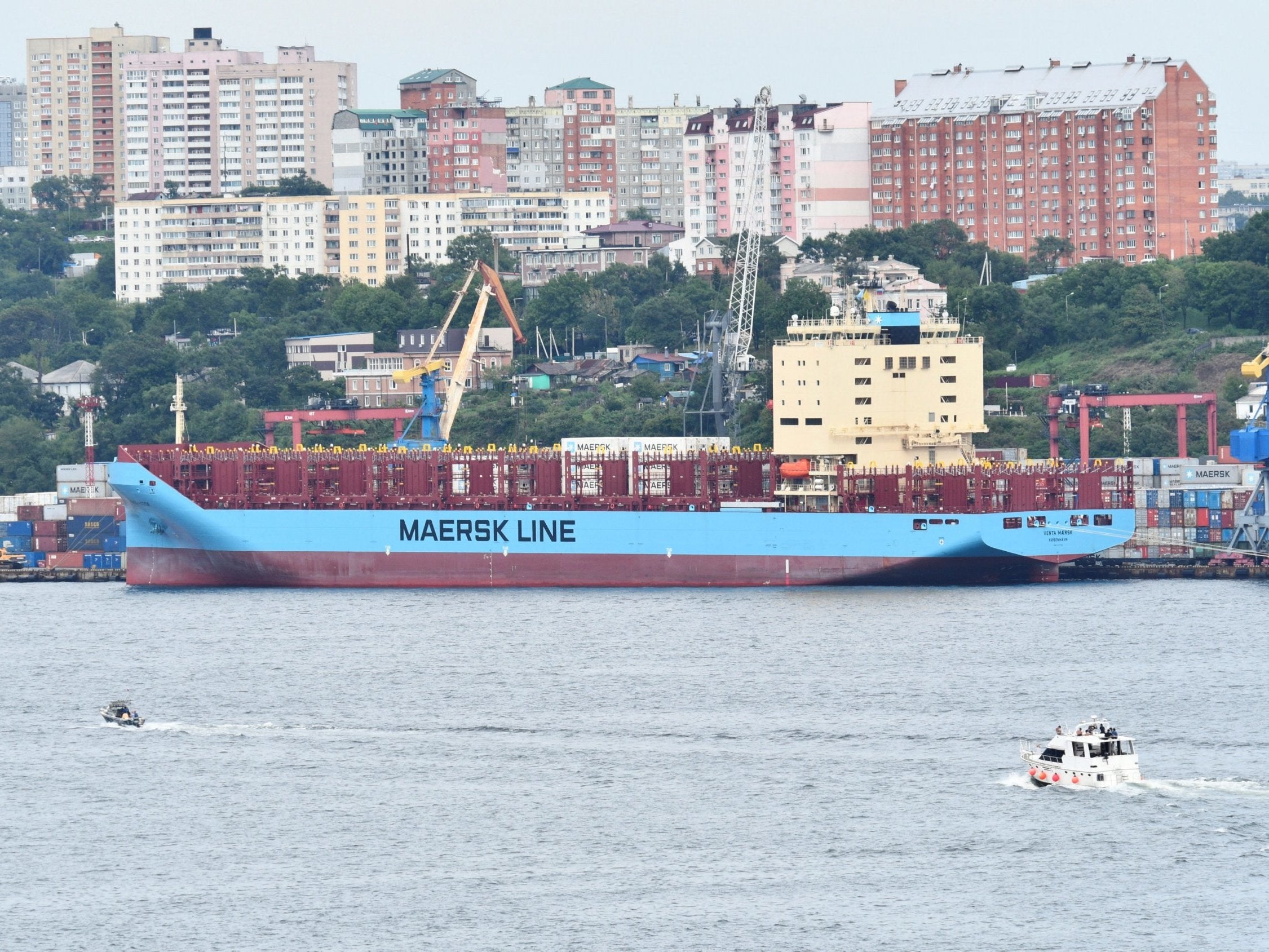 The Venta Maersk in the Russian port of Vladivostok last month