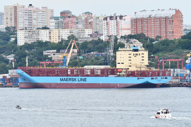 The Venta Maersk in the Russian port of Vladivostok last month
