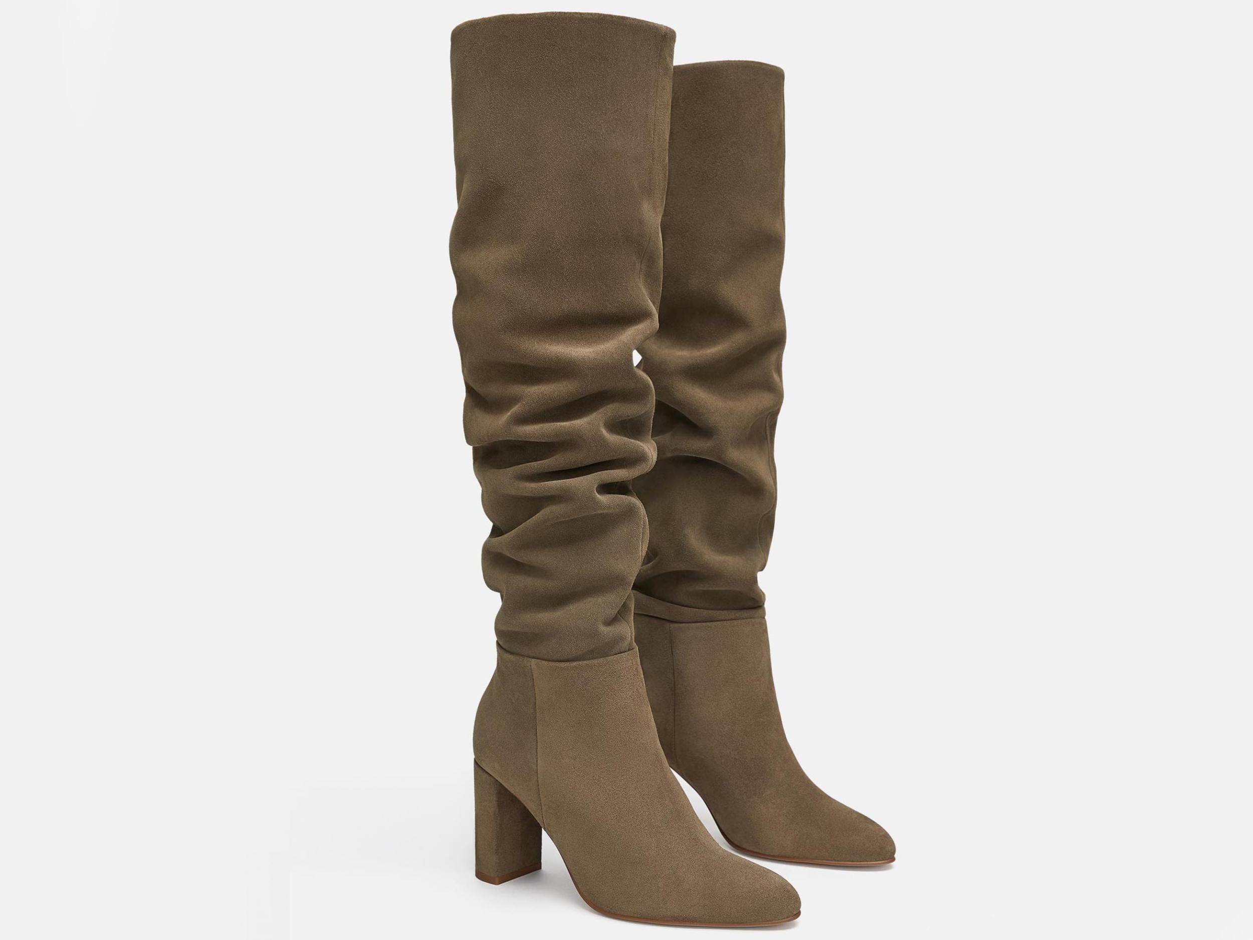 High Heel Leather Boots, £119, Zara