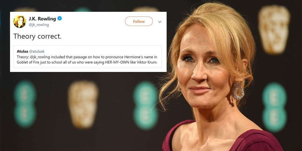 J.K. Rowling Confirms Fan Theory About Pronounce Hermione 