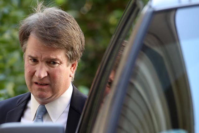 Supreme Court nominee Brett Kavanaugh leaves his home in Maryland. His accuser has reportedly moved out of her home after receiving death threats