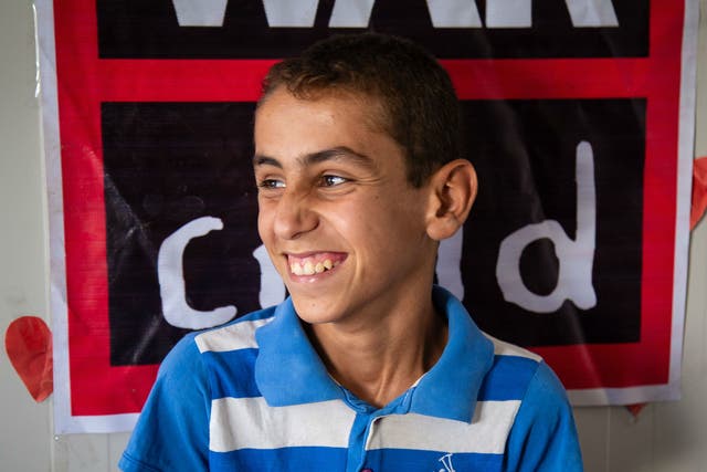 Ahmed, 13, who fled Mosul with his 10 brothers and sisters, says he wants to put together a video of his life in Gamawa camp for the Betty Layward school children