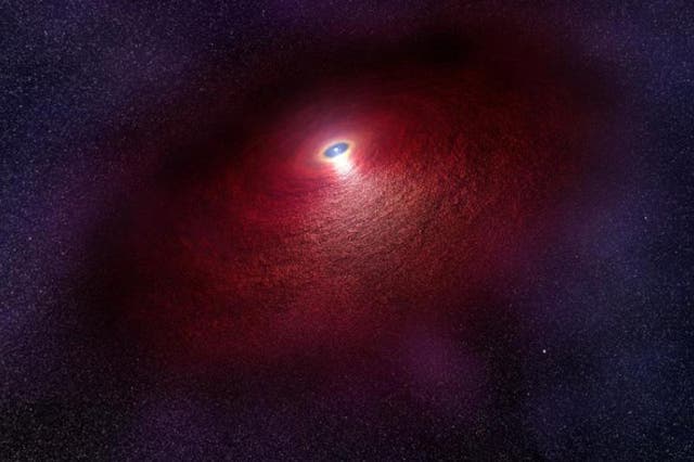 Artist's impression showing infrared radiation coming from a neutron star
