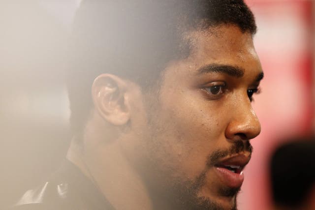 Anthony Joshua during his pre-fight public workout this week