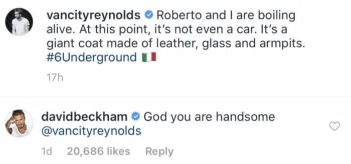 Ryan Reynolds And David Beckham Are Flirting On Instagram And People Can T Cope Indy100