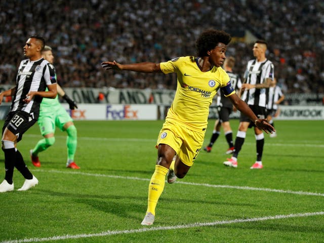 Willian put Chelsea ahead after just seven minutes