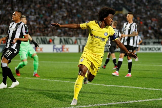 Willian put Chelsea ahead after just seven minutes
