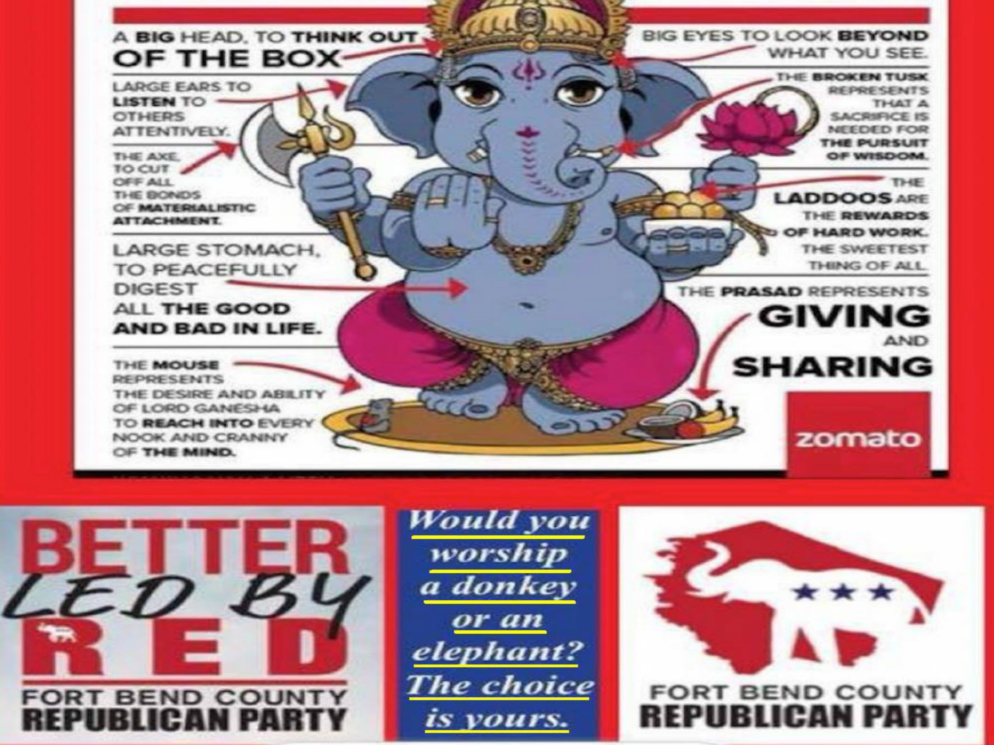 The Fort Bend County Republican party ran an advertisement in a local Indian community newspaper which many voters found offensive