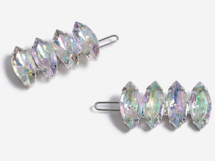 Oval crystal hair slides, two-pack, £7.50, Topshop