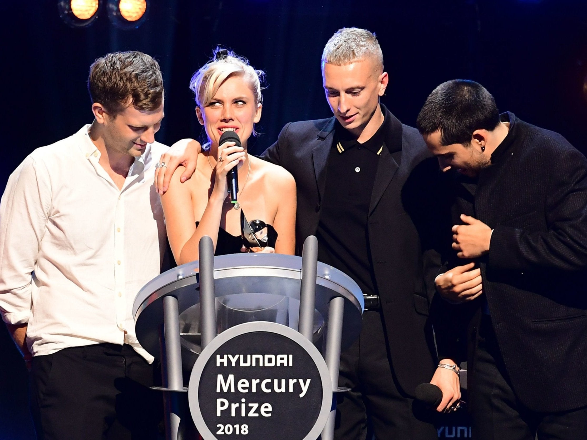 Wolf Alice accepting their Mercury Prize for ‘Visions of a Life’