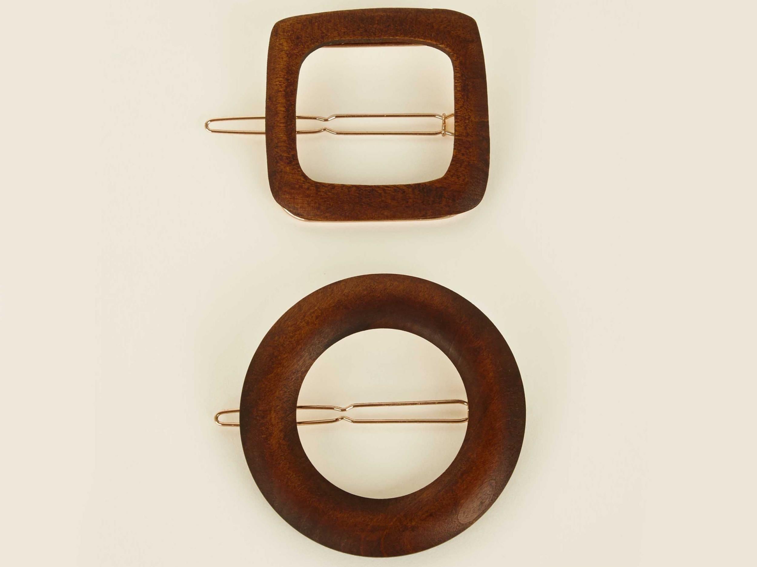 Two-pack rust wooden shape hair clips, £4.99, New Look