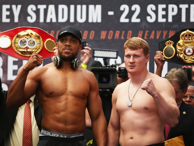 Anthony Joshua weighed in more than two stone heavier than his opponent