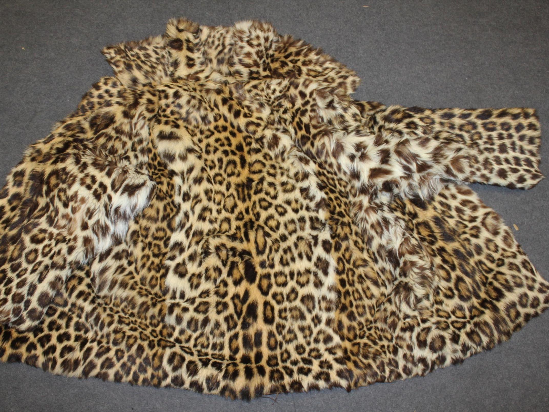 Leopard fur clearance coat with hood